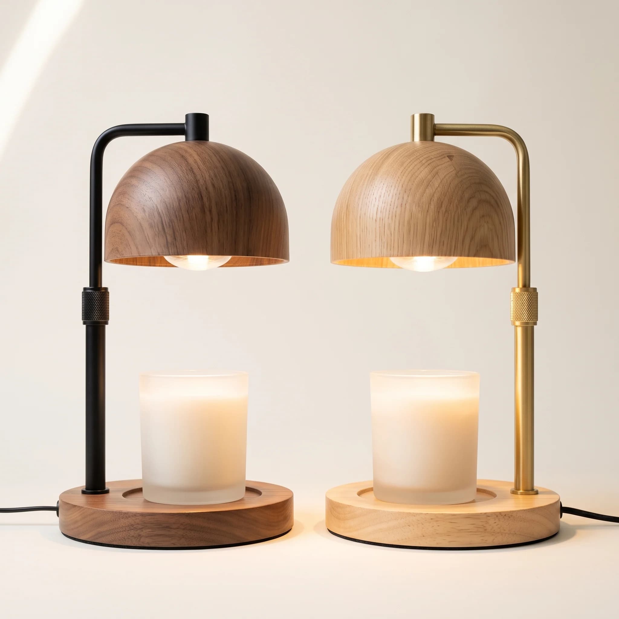 Noce — Candle Warmer Lamp, lit in a dark room